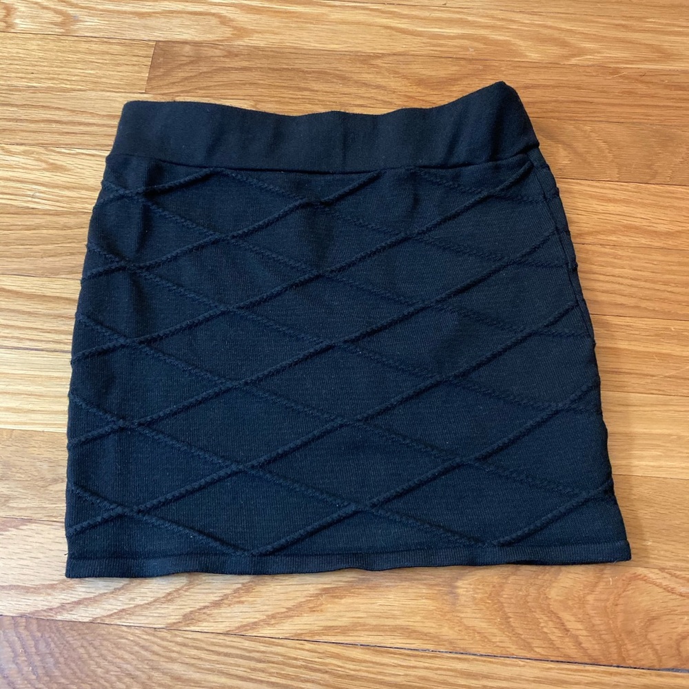 Black bodycon mini skirt
